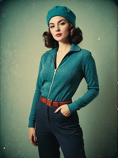 Woman in Teal Casual Chic Outfit