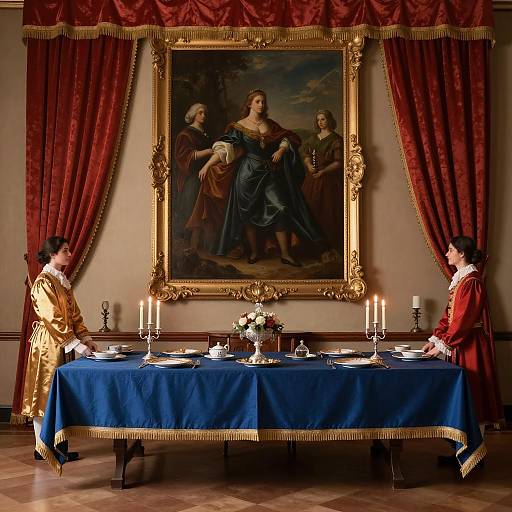 Elegant Grand Ballroom with Servants