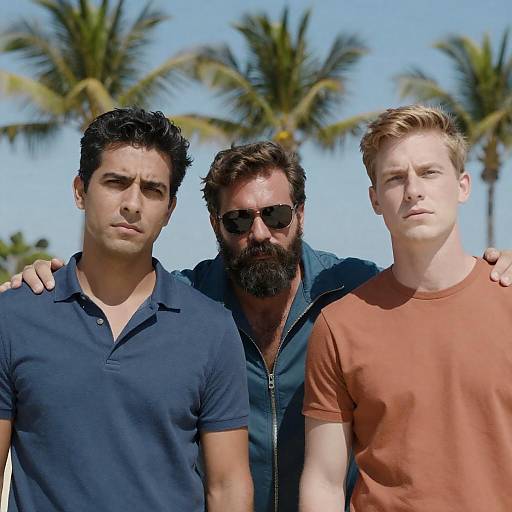Three Men in Tropical Paradise