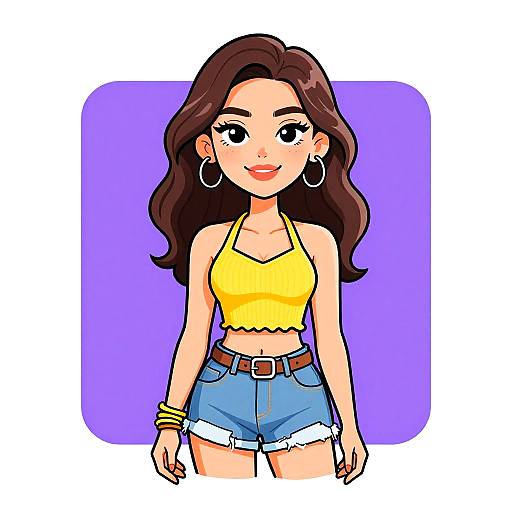 Smiling Woman in Summer Outfit