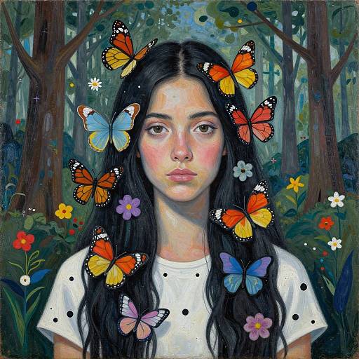 Surreal Butterfly Woman Acrylic Painting