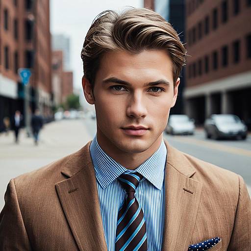 Young Man in Brown Blazer Urban Portrait