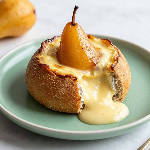 Baked Brie in Bread Bowl with Pears