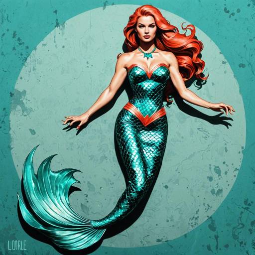 Elegant Marvel Mermaid Digital Illustration