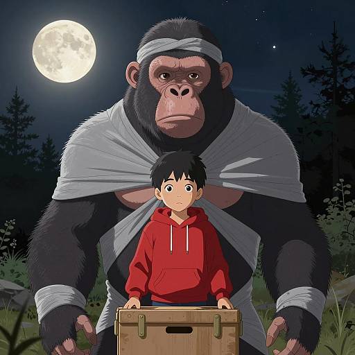 Moonlit Encounter with a Mysterious Creature