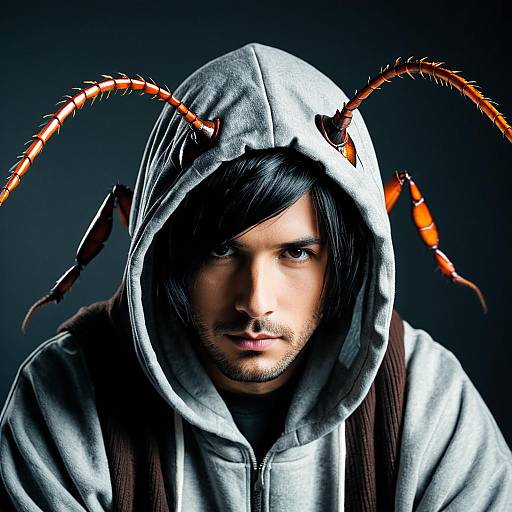 Man in Realistic Cockroach Costume Hoodie