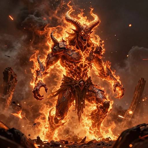Infernoid Demon Rising From Battlefield