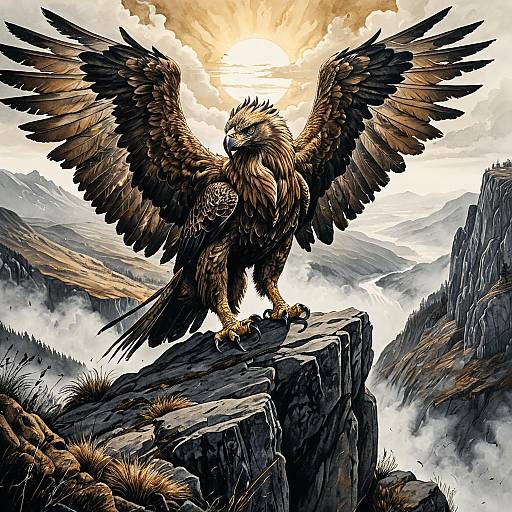 Majestic Griffin at Misty Dawn