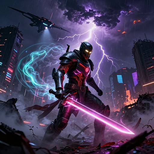 Soulstorm Over Dystopian Metropolis