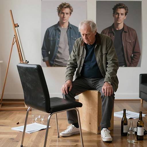 Elderly Man in a Reflective Moment