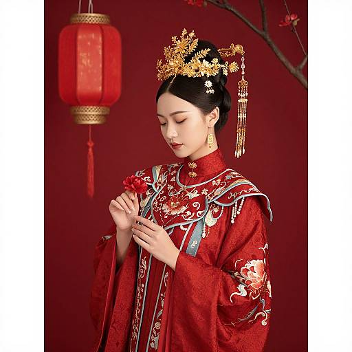 Elegant Chinese Wedding Bride Portrait