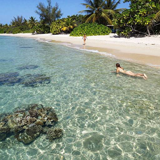 Crystal-Clear Bikini Beach Scene