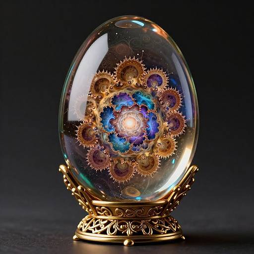 Fractal Galaxy in Glass Egg