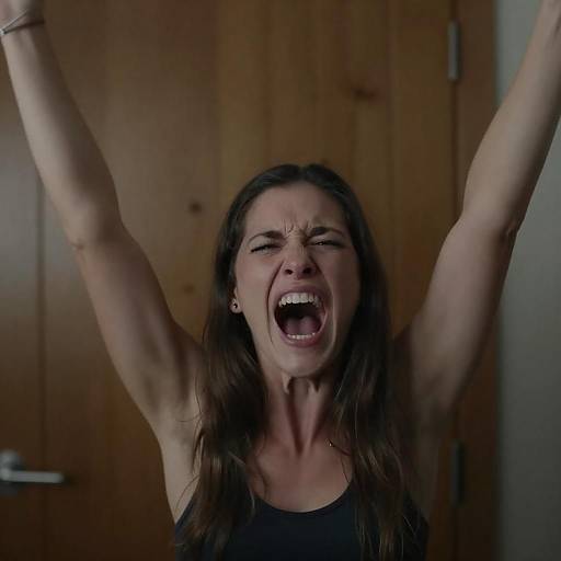 Dramatic Portrait of Screaming Woman