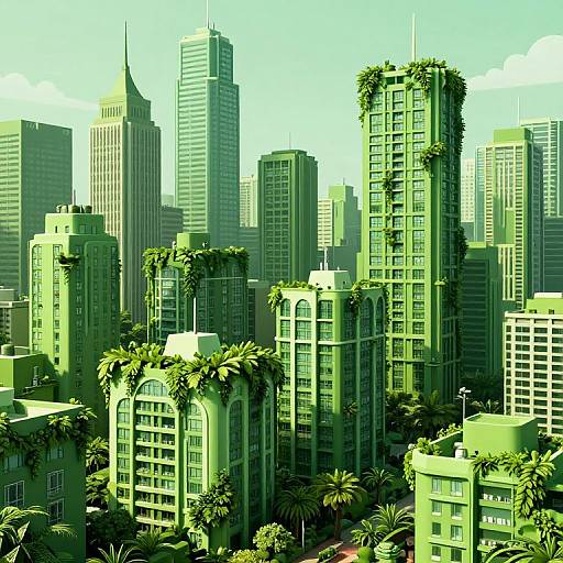 Verdant Biomimetic Futuristic Cityscape
