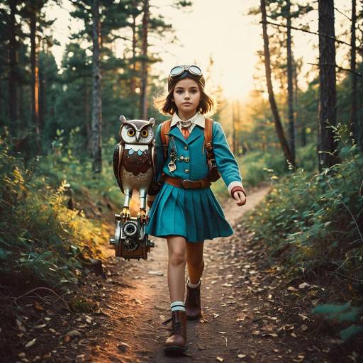 Whimsical Aviator Girl in Surreal Woods Whimsical Aviator Girl in Surreal Woods