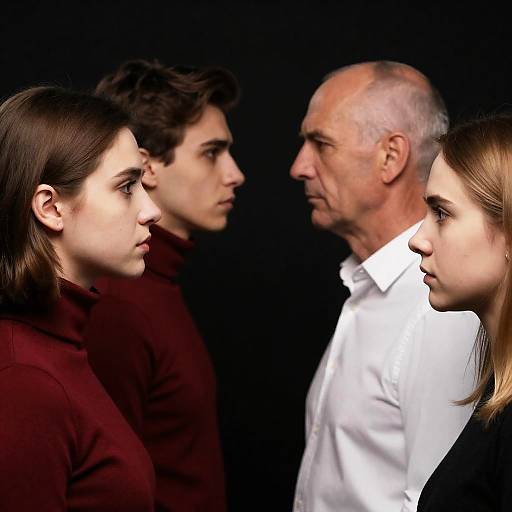 Four People in Profile Facing Each Other