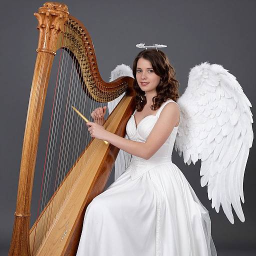 Angel Harp Costume with White Dress