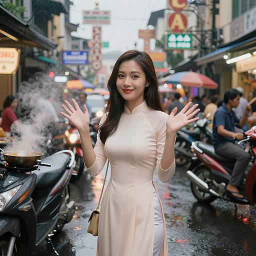 Elegant Vietnamese Woman in Saigon