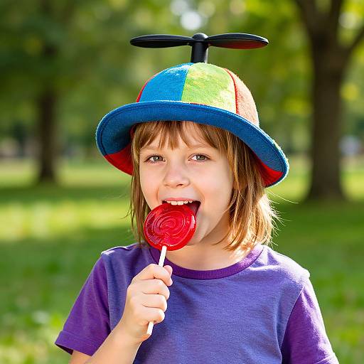 Cheerful Child with Propeller Hat