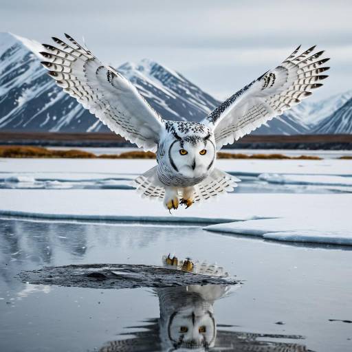 Majestic Snowy Owl in Arctic Flight Majestic Snowy Owl in Arctic Flight