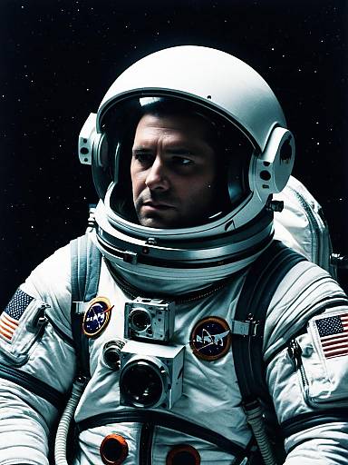 Man in Astronaut Suit with NASA Patches