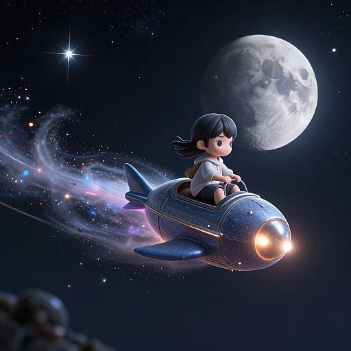 Moon Pixu on Comet Ship Adventure
