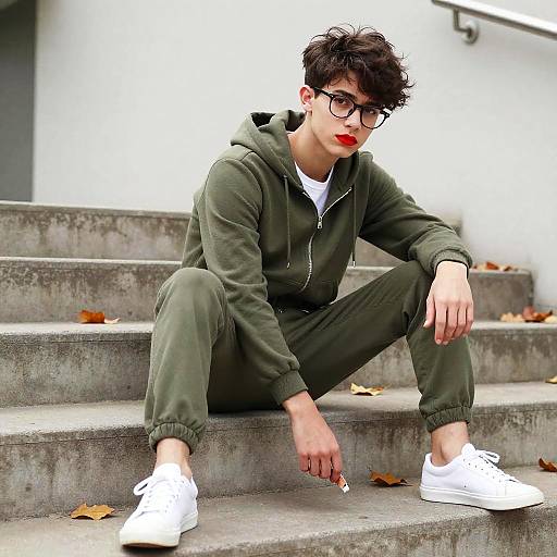 Teen Boy in Autumn Stadium Fashion