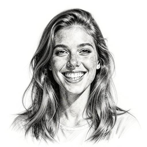 Monochromatic Cartoon Woman Drawing