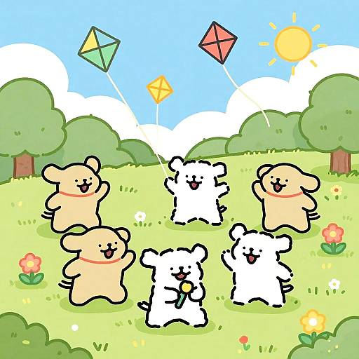 Playful Children's Book Animal Scene