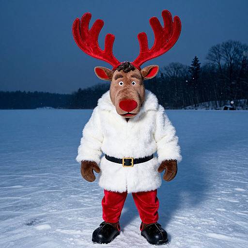 Man in Reindeer Christmas Costume