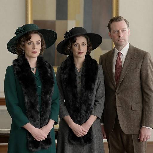 Vintage Indoor Portrait with Abstract Background