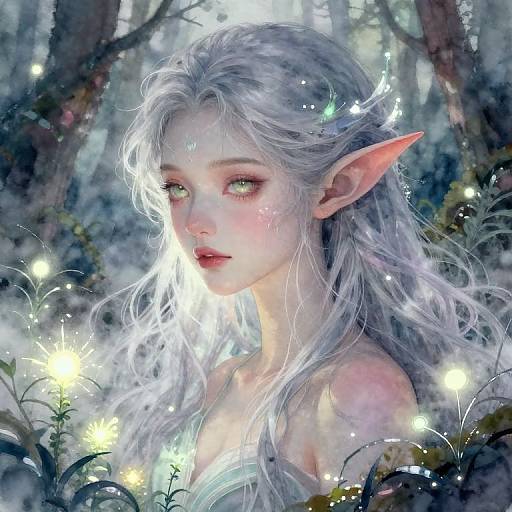 Mystical Female Changeling in Enchanted Forest