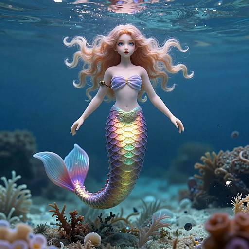Fantasy Mermaid Underwater Scene