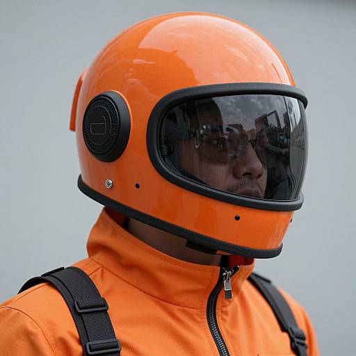 Close-Up Orange Flight Suit Portrait