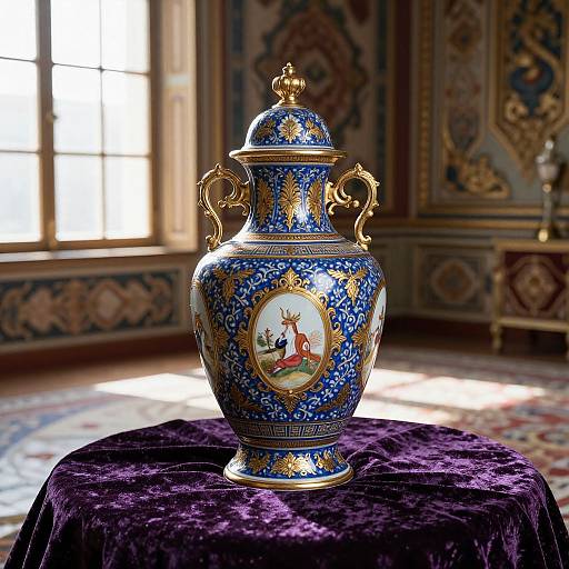 Elegant Blue Porcelain Urn
