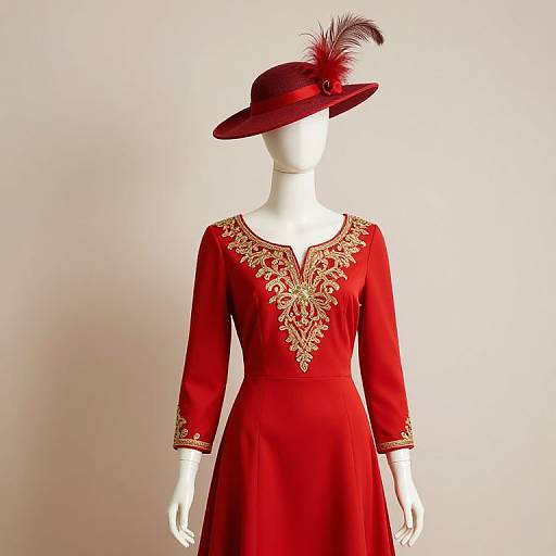 Mannequin in Elegant Red Dress