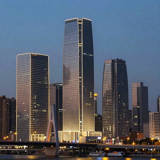 Glowing Canny Edge Urban Illustration