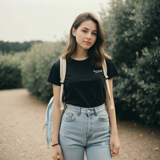 Young Woman Outdoors with Backpack