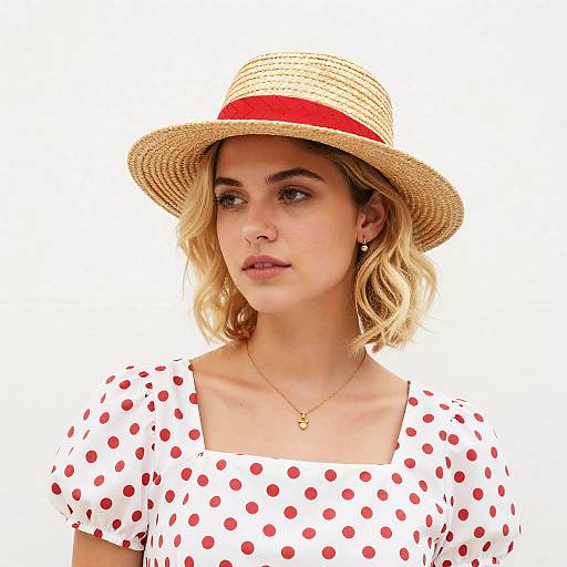 Charming Young Woman in Straw Hat