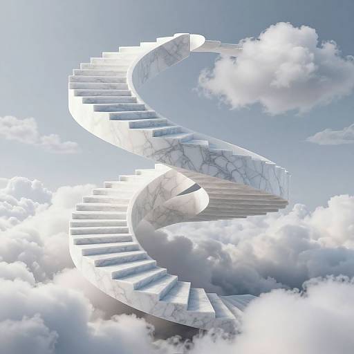 Surreal 3D Marble Staircase Loop
