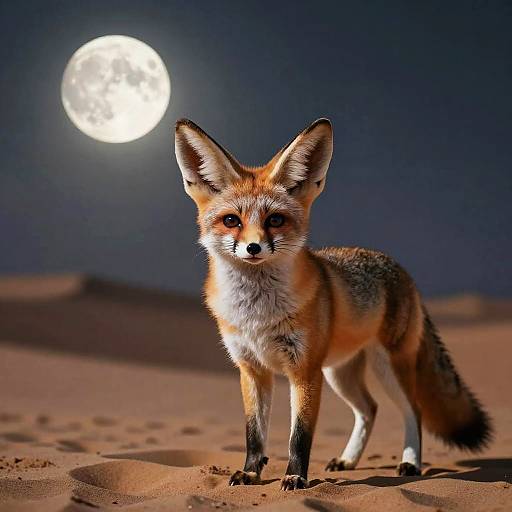 Curious Fennec Fox on Desert Dune