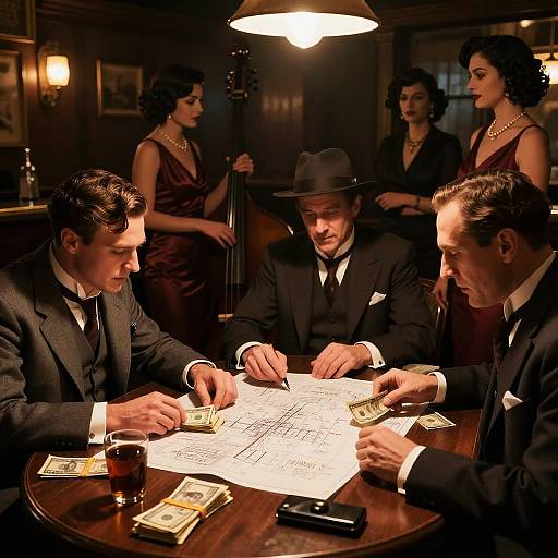 1920s Gangsters Planning Heist