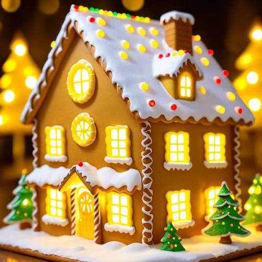 Cozy Gingerbread House with Warm Lights