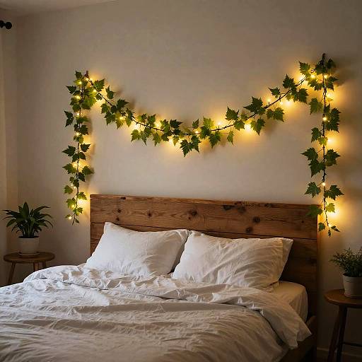 Cozy Bedroom with Garland Lights