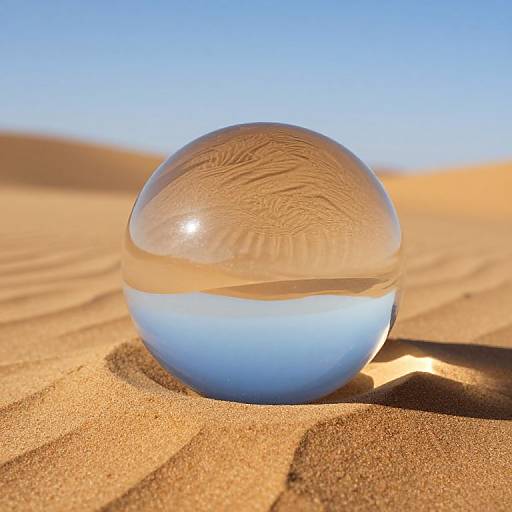 Reflective Glass Orb on Sand Dunes