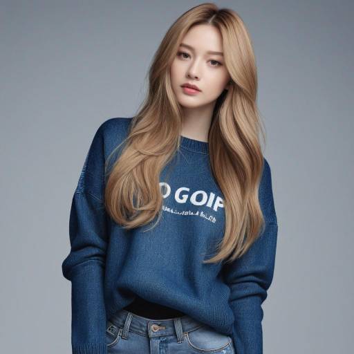 Young Woman in Blue Sweater