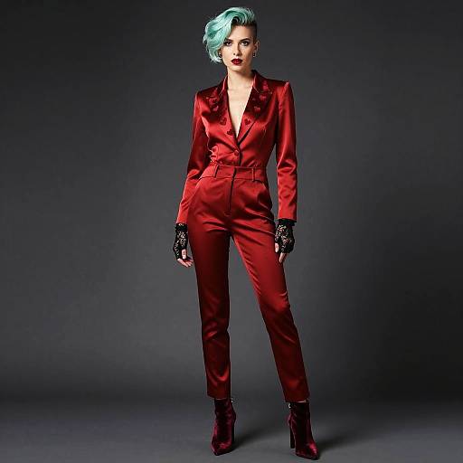 Mint Undercut Neo-Noir Valentine Portrait