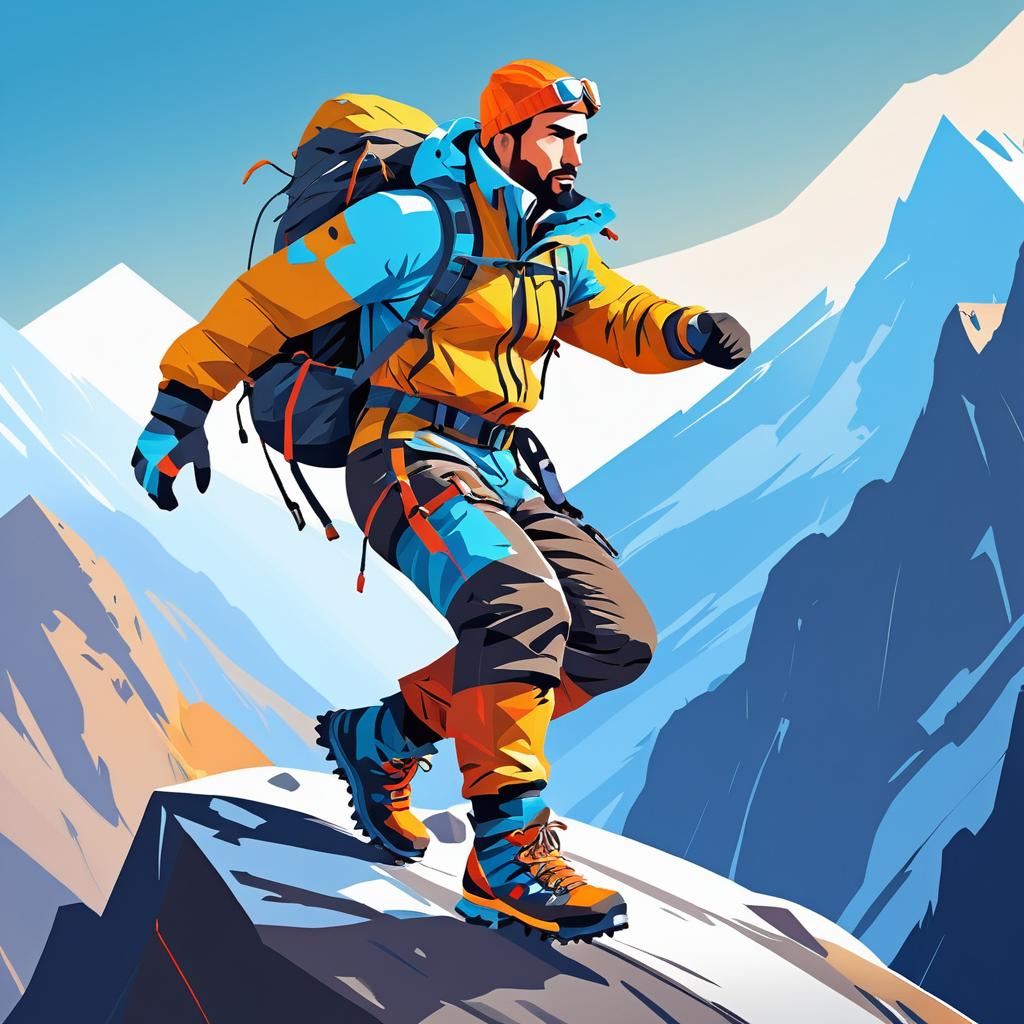 Dynamic Mountain Climber Character Concept Art