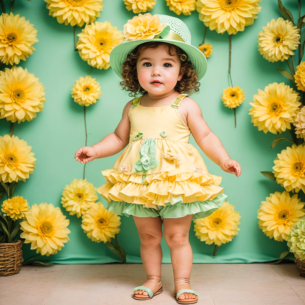 Playful Baby Girl in Spring Glamour